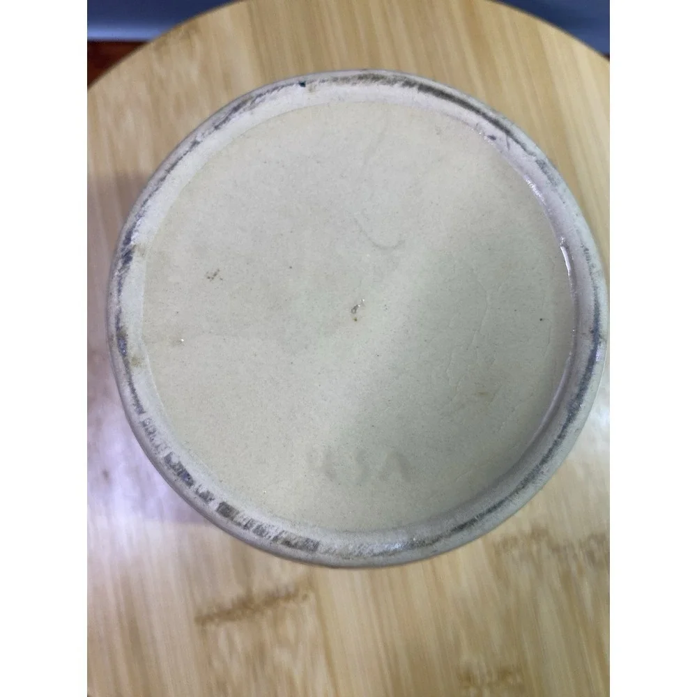 Orangeville Brown & Cream Crock with lid Made‎ in the USA 4.5